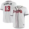 Best Sale 🌟 Unbranded Men's Ronald Acuna Jr. White Atlanta Braves Big & Tall Replica Player Jersey ⭐