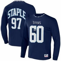 Best Pirce 👍 Unbranded Men's NFL X Staple Navy Tennessee Titans Core Team Long Sleeve T-Shirt 🎁