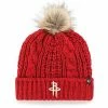 New 😉 Unbranded 👩 Women's '47 Red Houston Rockets Meeko Cuffed Knit Hat With Pom 🥰