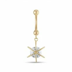 Top 10 🤩 Unbranded 10k Gold Caged Cubic Zirconia Belly Ring ✨