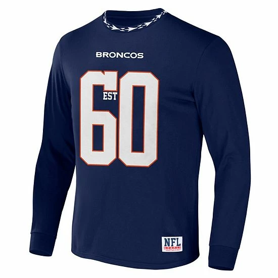 Outlet ๐ Unbranded Men's NFL X Staple Navy Denver Broncos Core Team Long Sleeve T-Shirt ๐ - Image 3