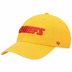 New ✨ Unbranded Men's '47 Gold Kansas City Chiefs Clean Up Script Adjustable Hat 🔥