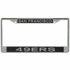 Brand new 🌟 Unbranded San Francisco 49ers Team Silver Glitter Large Wordmark Metal Frame - Black 🎁