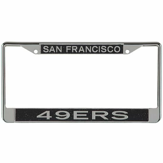 Brand new ๐ Unbranded San Francisco 49ers Team Silver Glitter Large Wordmark Metal Frame - Black ๐