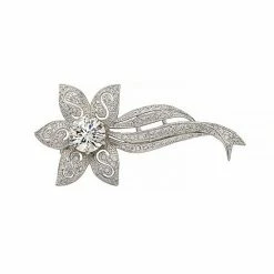 Deals ✨ Unbranded Sterling Silver Cubic Zirconia Flower Pin 💯