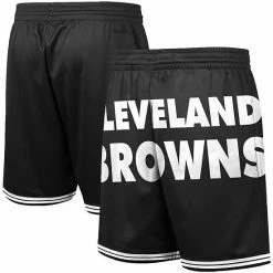 Buy 🎉 Unbranded Men's Mitchell & Ness Black Cleveland Browns Big Face 3.0 Fashion Shorts 🧨