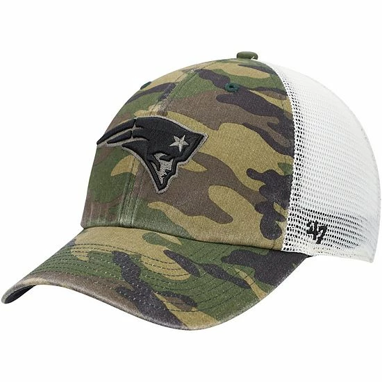 New ๐ Unbranded Men's '47 Camo New England Patriots Branson Clean Up Trucker Hat ๐ - Image 2