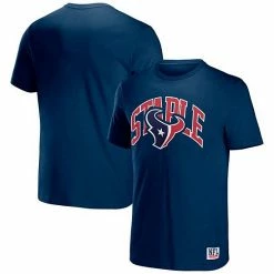 Hot Sale ❤️ Unbranded Men's NFL X Staple Navy Houston Texans Logo Lockup T-Shirt 👍