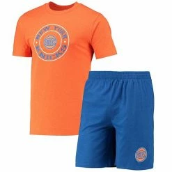 Best Pirce ⭐ Unbranded Men's Concepts Sport Blue/Orange New York Knicks T-Shirt & Shorts Sleep Set ⌛