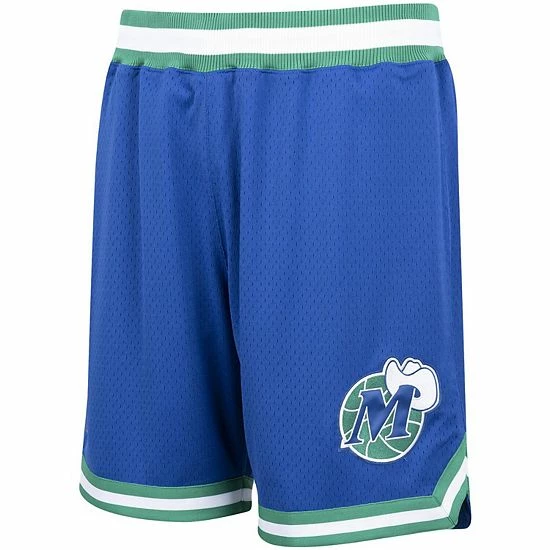 Outlet 👍 Unbranded Men's Mitchell & Ness Blue Dallas Mavericks 1998/99 Hardwood Classics Authentic Shorts 🔔 - Image 3