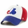 Best Pirce 🔥 Unbranded Men's '47 White Montreal Expos Logo Cooperstown Collection Clean Up Adjustable Hat 🎉