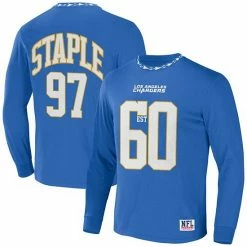Wholesale 👏 Unbranded Men's NFL X Staple Blue Los Angeles Chargers Core Team Long Sleeve T-Shirt 🎉