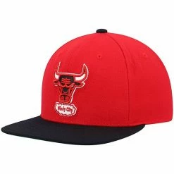 Best Sale 👍 Unbranded Men's Mitchell & Ness Red/Black Chicago Bulls Hardwood Classics Team Two-Tone 2.0 Snapback Hat 👏