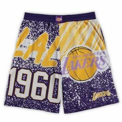 Budget ✨ Unbranded Men's Mitchell & Ness Purple Los Angeles Lakers Big & Tall Hardwood Classics Jumbotron Shorts 🛒