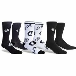 New 🧨 Unbranded Men's Brooklyn Nets MVP 3-Pack Crew 🧦 Socks ❤️