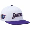 Hot Sale 👏 Unbranded Men's Mitchell & Ness White/Purple Los Angeles Lakers Hardwood Classics 50th Anniversary Snapback Hat 😀