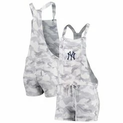 New ❤️ Unbranded 👩 Women's Concepts Sport Gray New York Yankees Camo Overall Romper ✔️