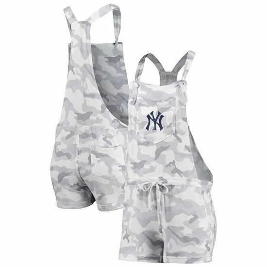 New ❤️ Unbranded 👩 Women's Concepts Sport Gray New York Yankees Camo Overall Romper ✔️