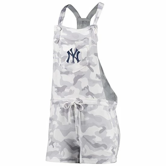 New ❤️ Unbranded 👩 Women's Concepts Sport Gray New York Yankees Camo Overall Romper ✔️ - Image 3