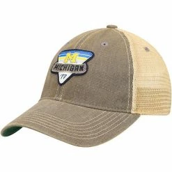 Wholesale ✨ Unbranded Men's Gray Michigan Wolverines Legacy Point Old Favorite Trucker Snapback Hat 🔔