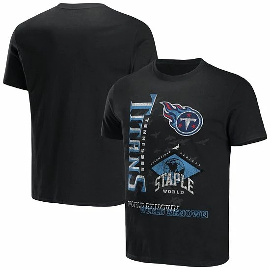Promo 🎉 Unbranded Men's NFL X Staple Black Tennessee Titans World Renowned T-Shirt ⭐ - Image 2