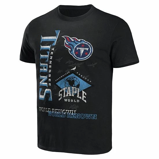Promo 🎉 Unbranded Men's NFL X Staple Black Tennessee Titans World Renowned T-Shirt ⭐ - Image 3
