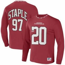 Best Sale 👏 Unbranded Men's NFL X Staple Red Arizona Cardinals Core Team Long Sleeve T-Shirt 🛒