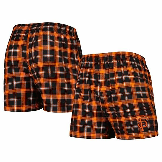 Brand new ๐ Unbranded Men's Concepts Sport Black/Orange San Francisco Giants Ledger Flannel Boxers ๐คฉ