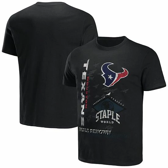 Wholesale ๐ Unbranded Men's NFL X Staple Black Houston Texans World Renowned T-Shirt ๐ - Image 2