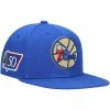 Flash Sale 🎁 Unbranded Men's Mitchell & Ness Royal Philadelphia 76ers 50th Anniversary Snapback Hat 😉