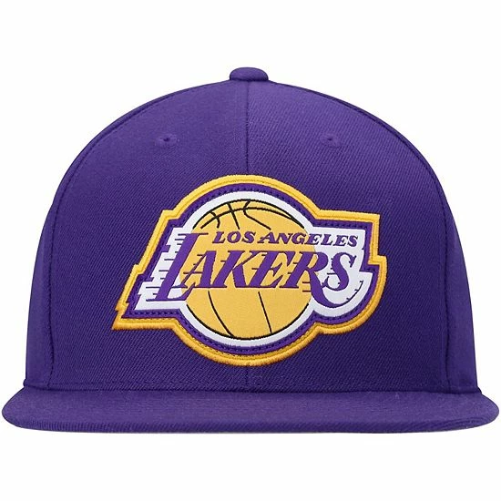Discount ⌛ Unbranded Men's Mitchell & Ness Purple Los Angeles Lakers Hardwood Classics Pop Snapback Hat ✨ - Image 3