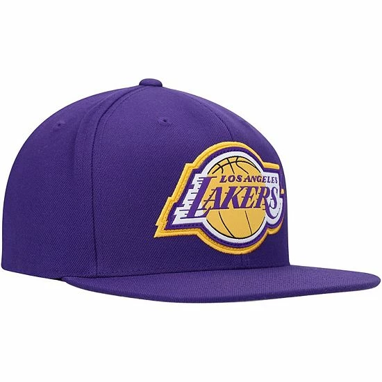 Discount ⌛ Unbranded Men's Mitchell & Ness Purple Los Angeles Lakers Hardwood Classics Pop Snapback Hat ✨ - Image 4