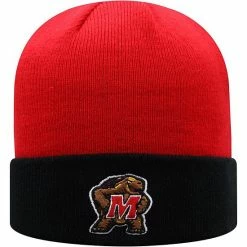 Best Pirce ✨ Unbranded Men's Top Of The World Red/Black Maryland Terrapins Core 2-Tone Cuffed Knit Hat 🎉