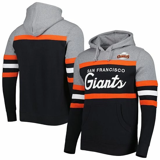 Wholesale ๐ Unbranded Men's Mitchell & Ness Black San Francisco Giants Head Coach Pullover Hoodie ๐ฏ - Image 2