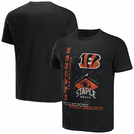 Discount ๐ Unbranded Men's NFL X Staple Black Cincinnati Bengals World Renowned T-Shirt ๐