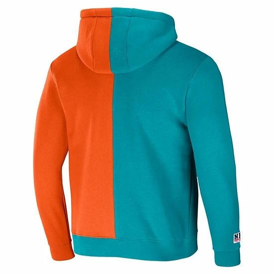 Flash Sale 😀 Unbranded Men's NFL X Staple Aqua Miami Dolphins Split Logo Pullover Hoodie ⌛ - Image 4