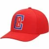 Best Sale 😉 Unbranded Men's Mitchell & Ness Red LA Clippers Ground Stretch Snapback Hat 🔔