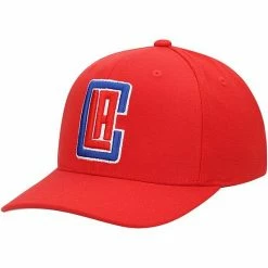Best Sale 😉 Unbranded Men's Mitchell & Ness Red LA Clippers Ground Stretch Snapback Hat 🔔