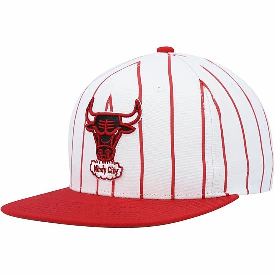 New 🎉 Unbranded Men's Mitchell & Ness White Chicago Bulls Hardwood Classics Pinstripe Snapback Hat 🔔 - Image 2