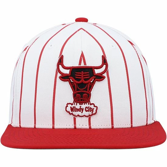 New 🎉 Unbranded Men's Mitchell & Ness White Chicago Bulls Hardwood Classics Pinstripe Snapback Hat 🔔 - Image 3