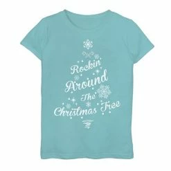 Wholesale ✨ Unbranded 👧 Girls 7-16 "Rocking Around The 🎅 Christmas Tree" Graphic Tee 👍