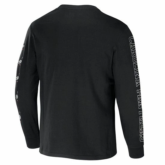 Outlet โค๏ธ Unbranded Men's NFL X Staple Black Carolina Panthers World Renowned Long Sleeve T-Shirt ๐ - Image 4
