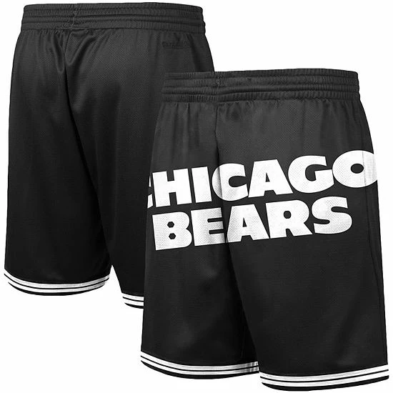 Best Sale 🤩 Unbranded Men's Mitchell & Ness Black Chicago Bears Big Face 3.0 Fashion Shorts ✨ - Image 2