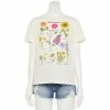 Cheap 🥰 Unbranded Juniors' White "Edible Flowers" Graphic Tee 🔔