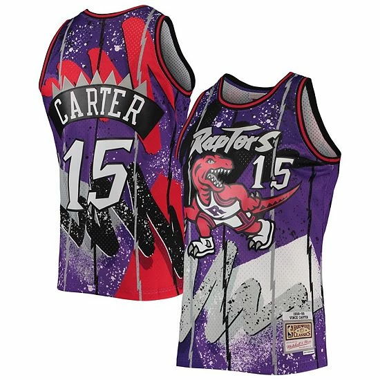 Flash Sale โญ Unbranded Men's Mitchell & Ness Vince Carter Purple Toronto Raptors Hardwood Classics 1998 Hyper Hoops Swingman Jersey ๐คฉ