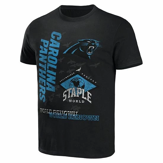 Buy ๐ฅ Unbranded Men's NFL X Staple Black Carolina Panthers World Renowned T-Shirt ๐ฅ - Image 3