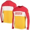 Brand new 🌟 Unbranded Men's Junk Food Red/Gold Kansas City Chiefs Color Block Pullover Sweatshirt 🔥