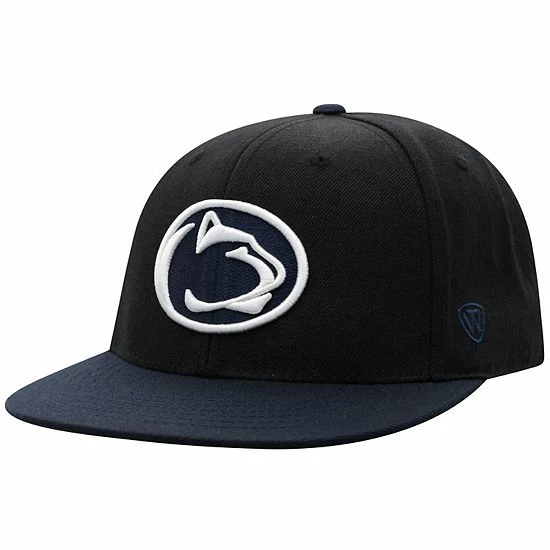 Wholesale ๐ Unbranded Men's Top Of The World Black/Navy Penn State Nittany Lions Team Color Two-Tone Fitted Hat ๐ - Image 2