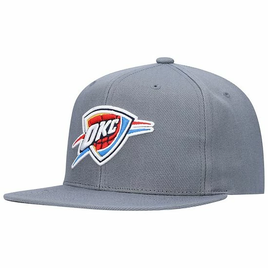 Discount 😀 Unbranded Men's Mitchell & Ness Charcoal Oklahoma City Thunder Central Snapback Hat 👏