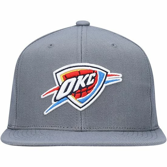 Discount 😀 Unbranded Men's Mitchell & Ness Charcoal Oklahoma City Thunder Central Snapback Hat 👏 - Image 3